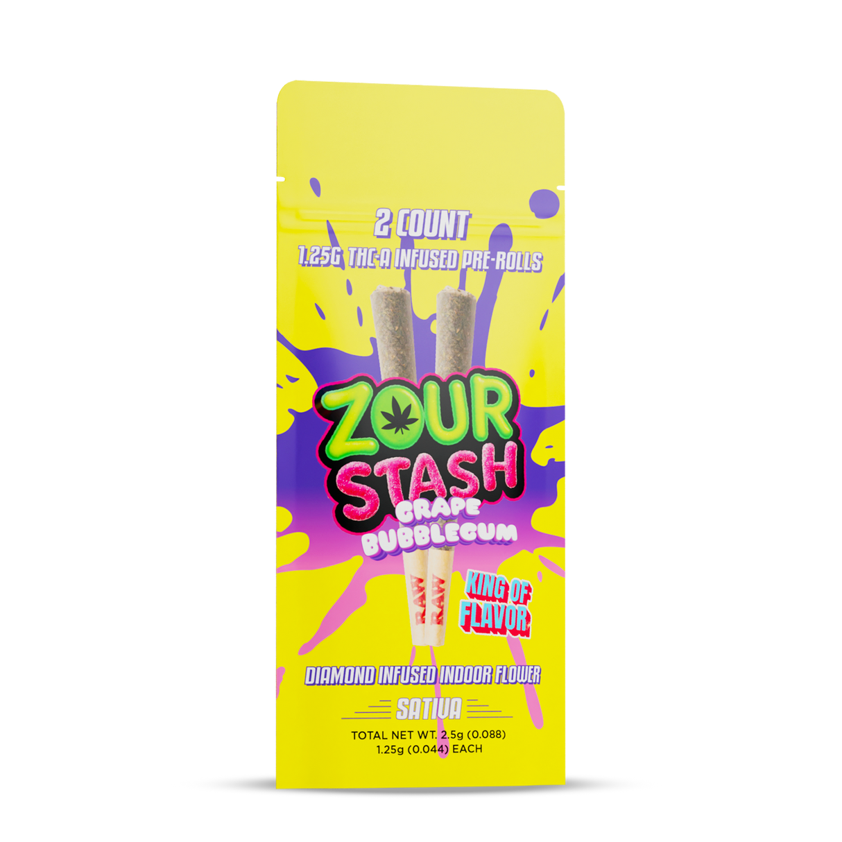 Zour Stash THC-A Diamond Infused 1.25g Pre Rolls - 2 Count