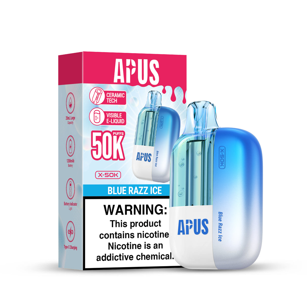 APUS X-50K Disposable Device - 50,000 Puffs