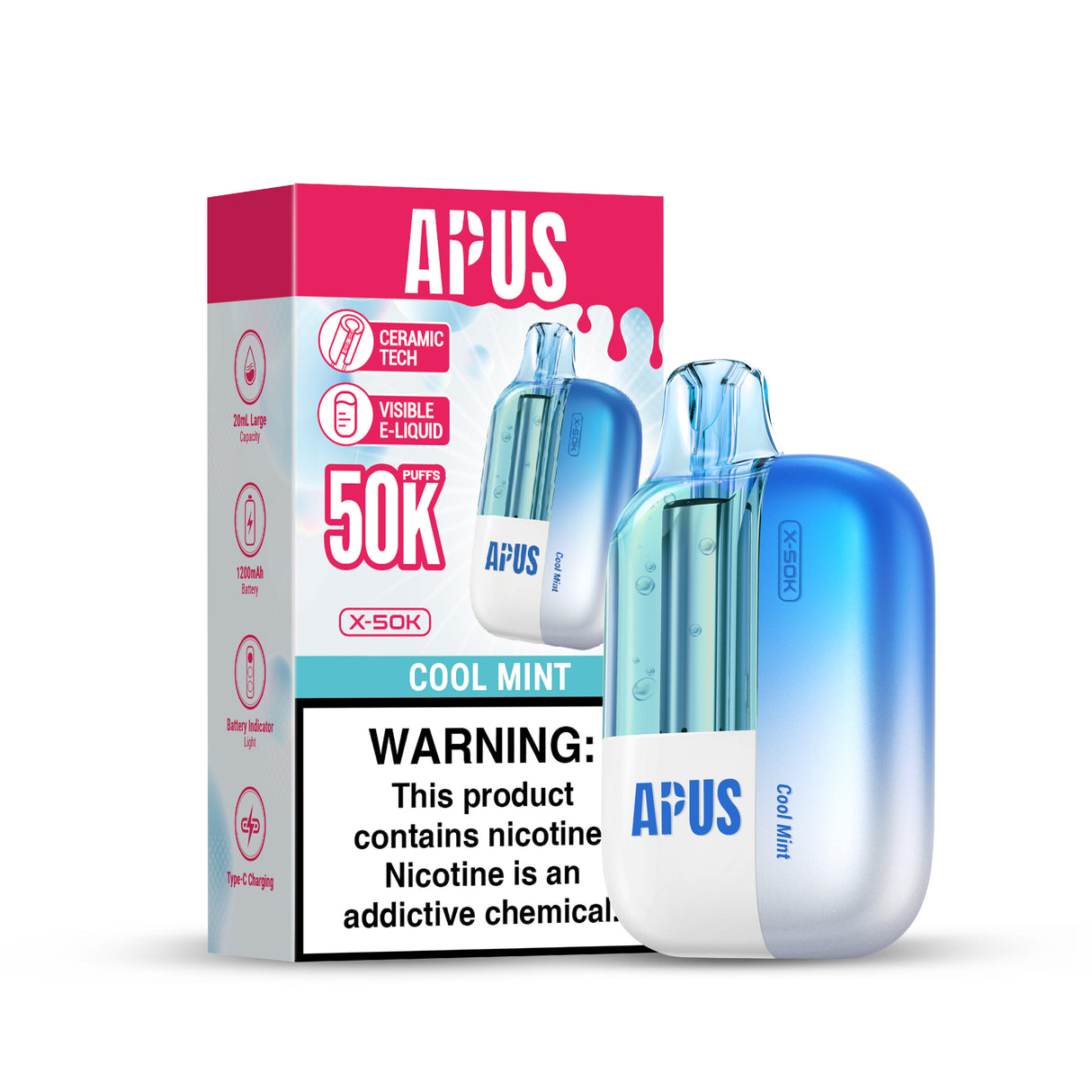 APUS X-50K Disposable Device - 50,000 Puffs