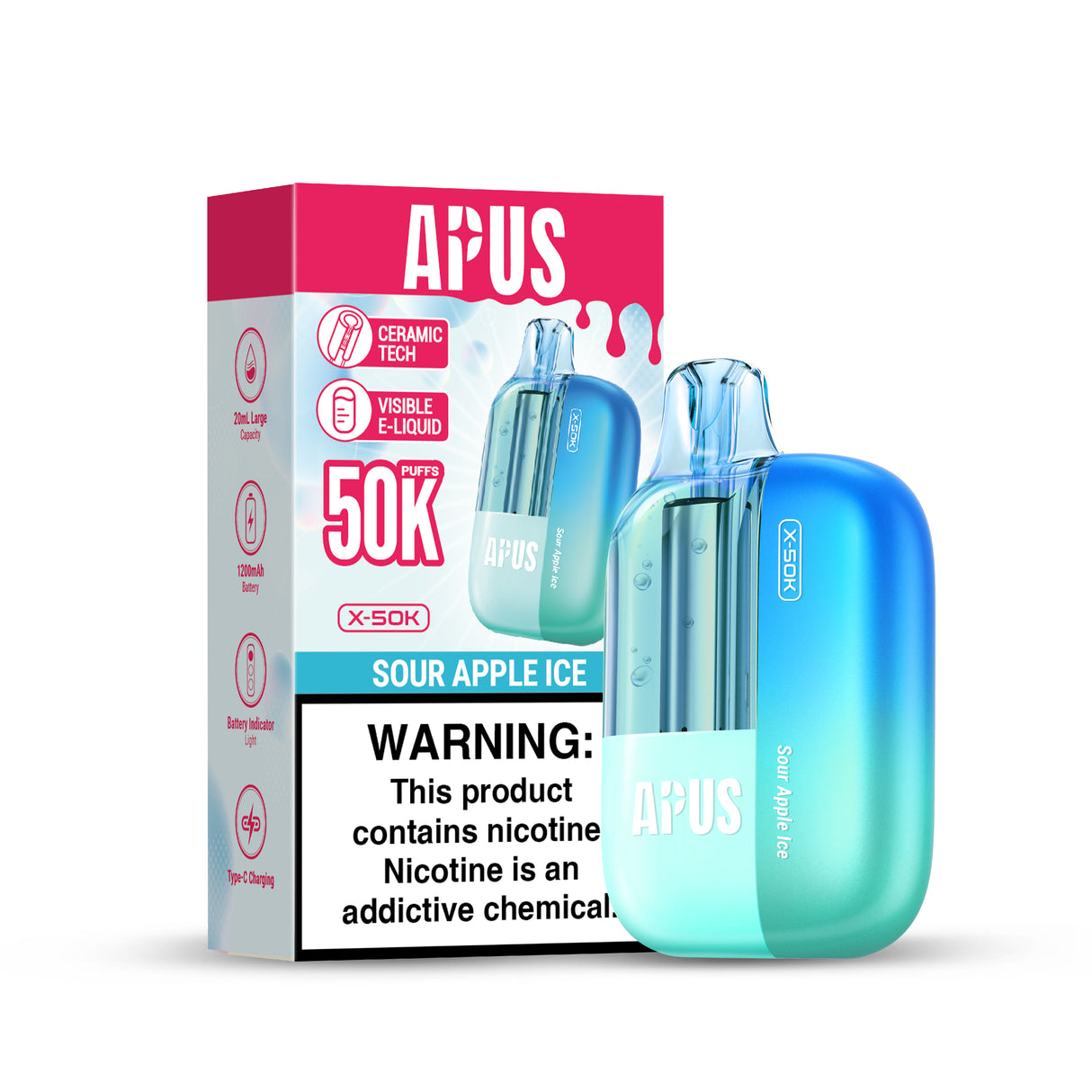 APUS X-50K Disposable Device - 50,000 Puffs