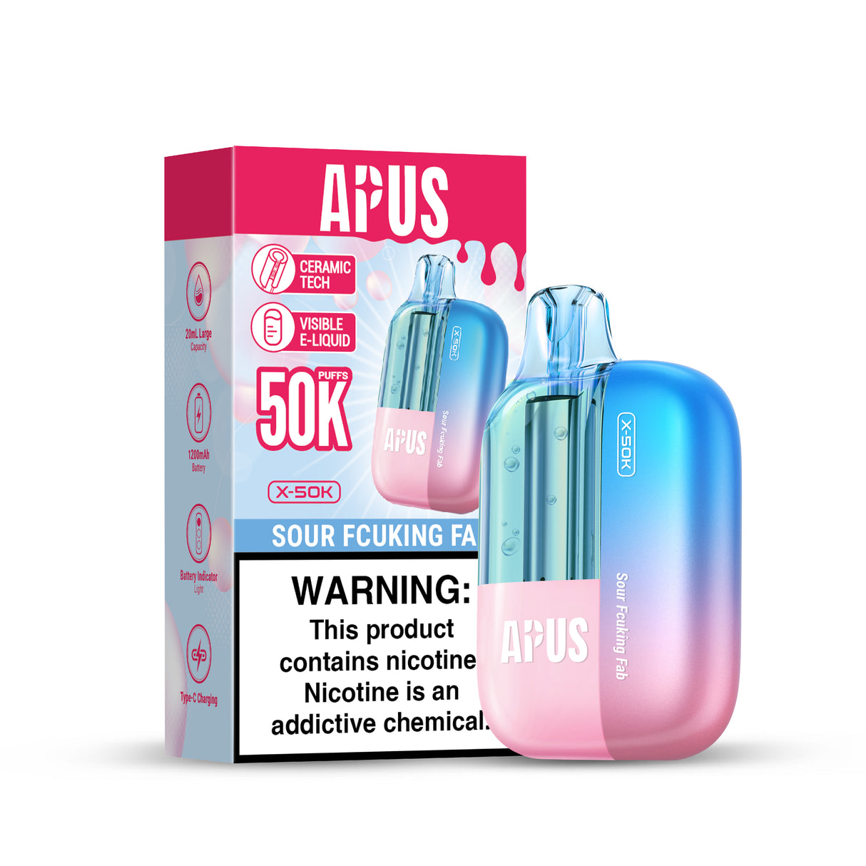 APUS X-50K Disposable Device - 50,000 Puffs