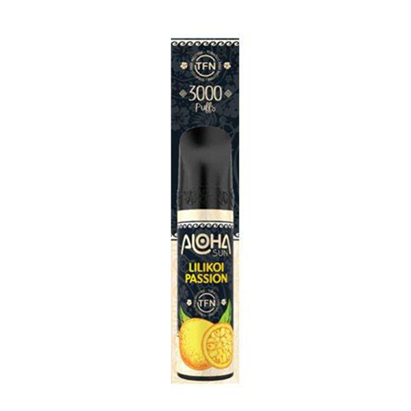 Aloha Sun Disposable | 3000 Puffs | 8mL Lilikoi Passion Packaging