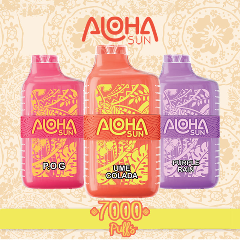 Aloha Sun 7000 Puffs Disposable – Tropical Rechargeable Vape with 15mL E-Liquid