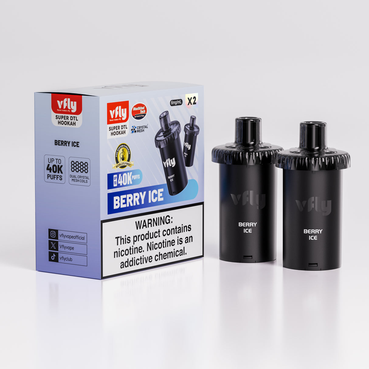 VFLY Super DTL Hookah 40K Disposable E-Hookah POD - 40000 Puffs (2 Count)