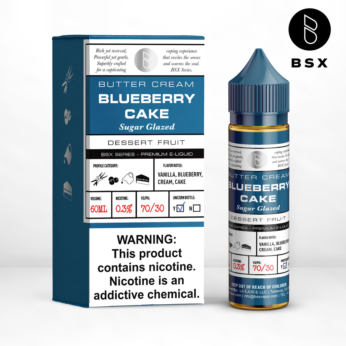 BSX Vapor BSX Series - Blueberry Cake - 60ML E-Liquid