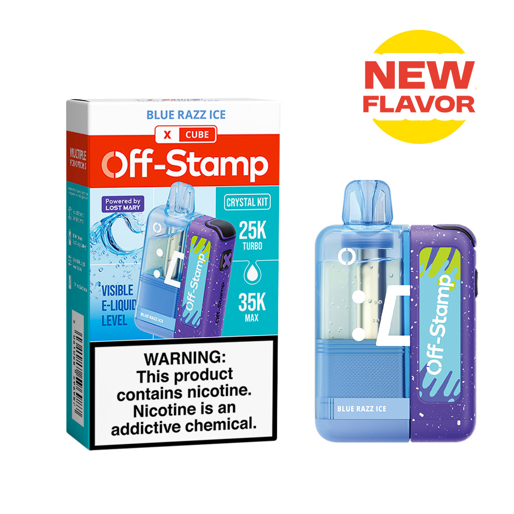 ⭐️TEXAS COMPLIANT ⭐️ | Off-Stamp X-CUBE "Crystal Cube" 35K Disposable KIT – 35,000 Puffs