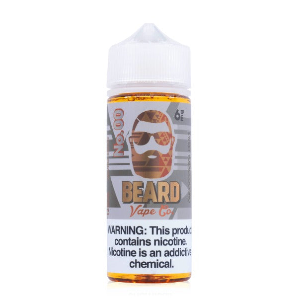 Beard Vape Co No. 00 120ML e-liquid with smooth tobacco and rich cappuccino flavor profile.