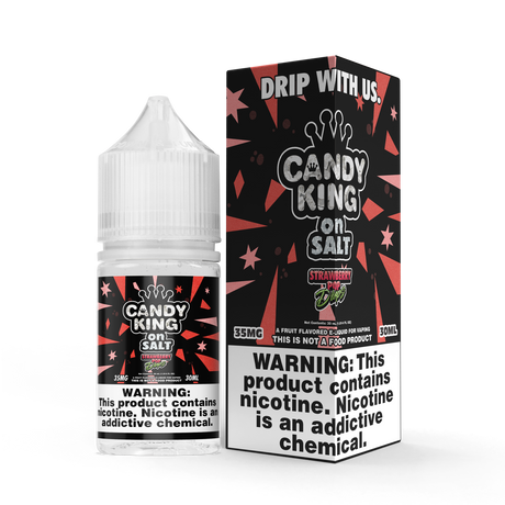 30ML CANDY KING on SALT Strawberry Pop Drops bottle with strawberry popping candy flavor