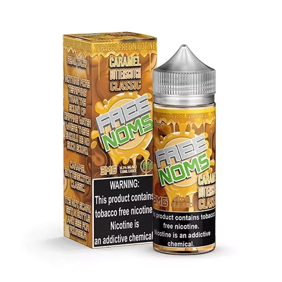 120ML Free Noms Caramel Butterscotch Classic bottle with caramel, butterscotch, and vanilla cream flavor