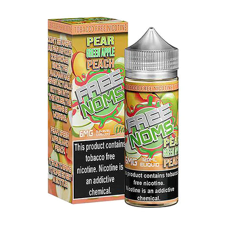 120ML Free Noms Pear Green Apple Peach bottle with pear, green apple, and peach candy flavor