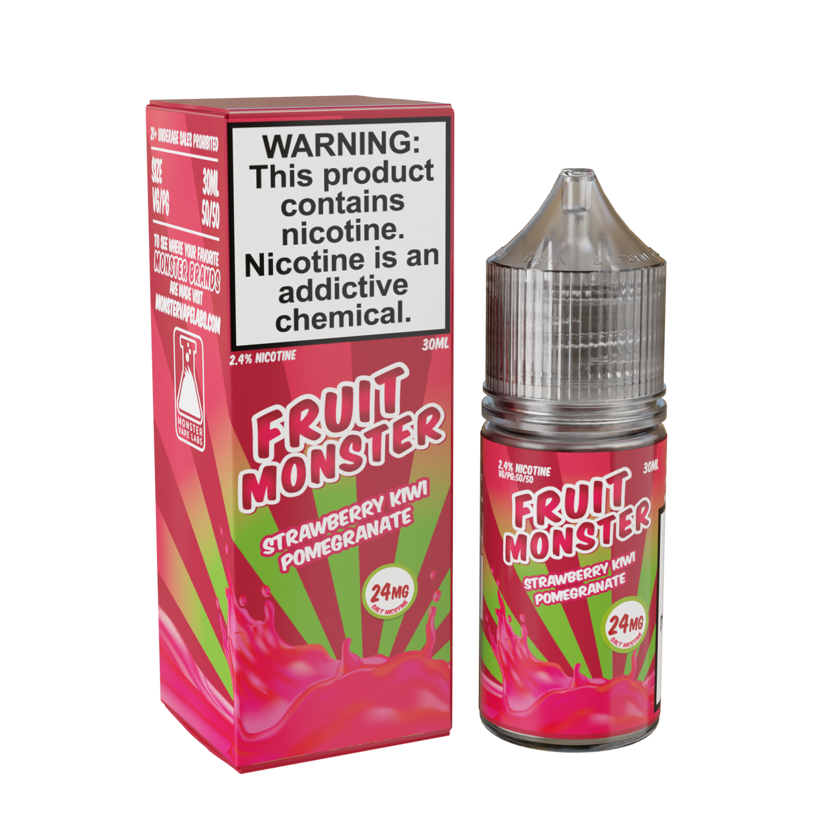 30ML Fruit Monster Salt – Strawberry Kiwi Pomegranate bottle with strawberry, kiwi, and pomegranate flavors