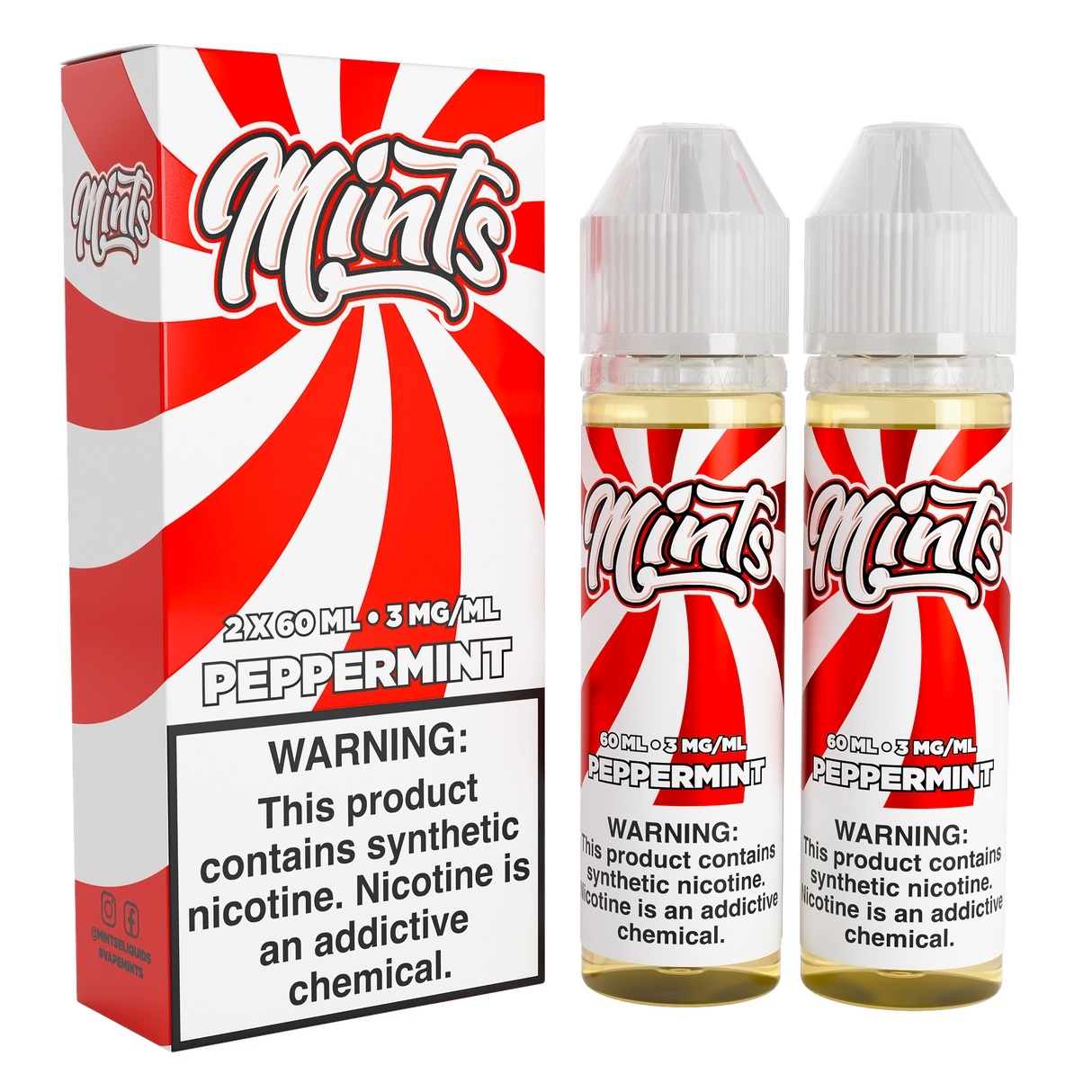 Mints Vape Co Peppermints 120ML twin pack e-liquid with classic peppermint candy flavor.