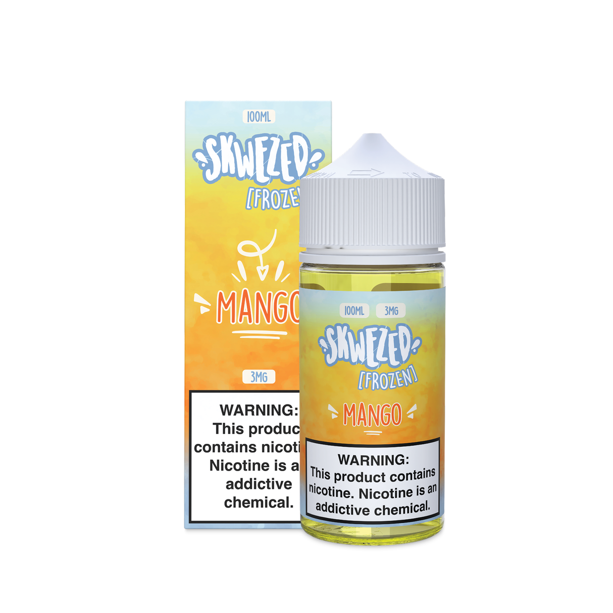 SKWEZED Frozen Mang Tang 100ML e-liquid with ripe mango flavor and icy menthol finish.