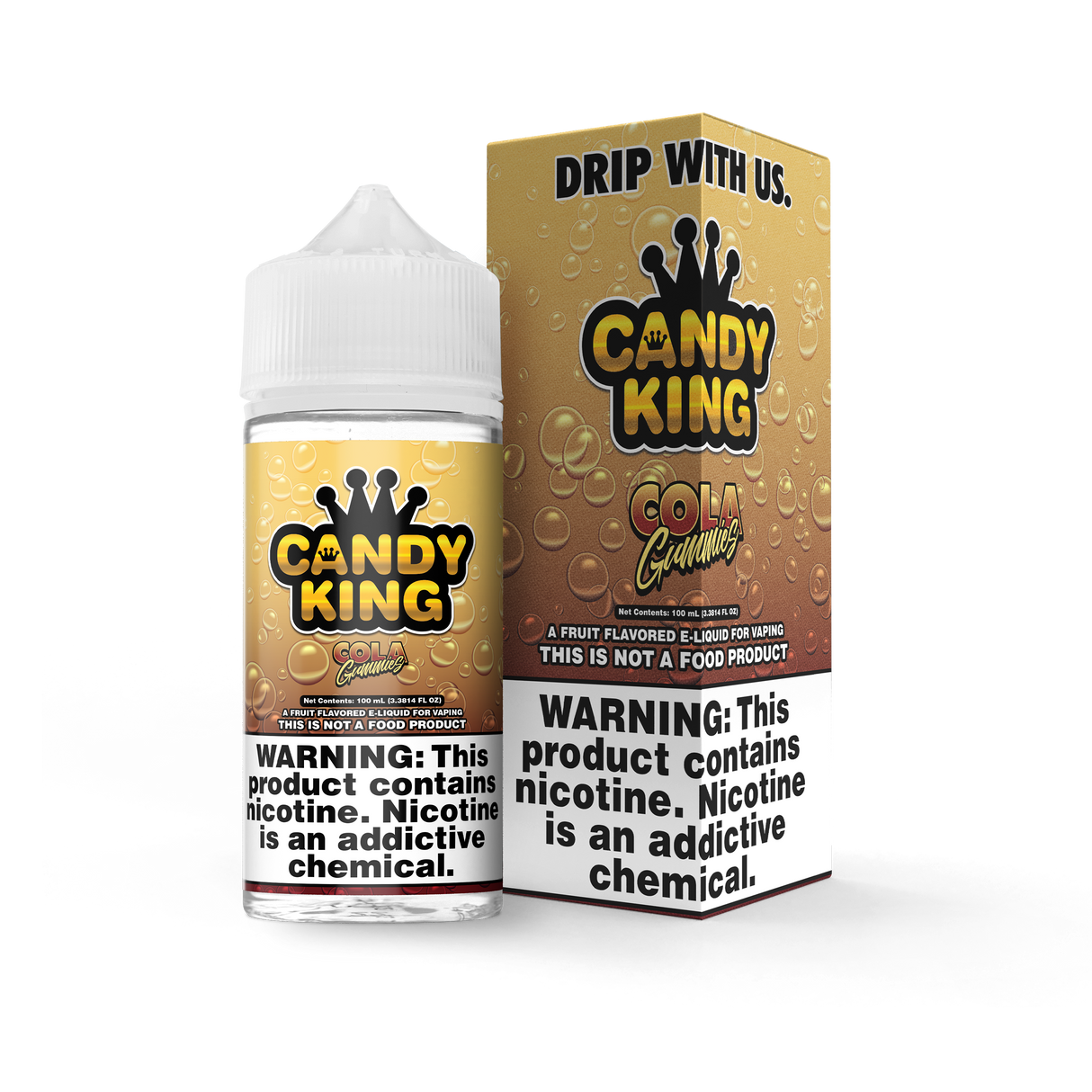 Candy King Cola Gummies 100mL e-liquid bottle featuring a tangy, sweet cola gummy candy flavor profile.
