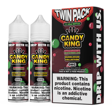 CANDY KING Bubblegum – Strawberry Watermelon 120ML Twin Pack – Strawberry & Watermelon Bubblegum Vape Juice