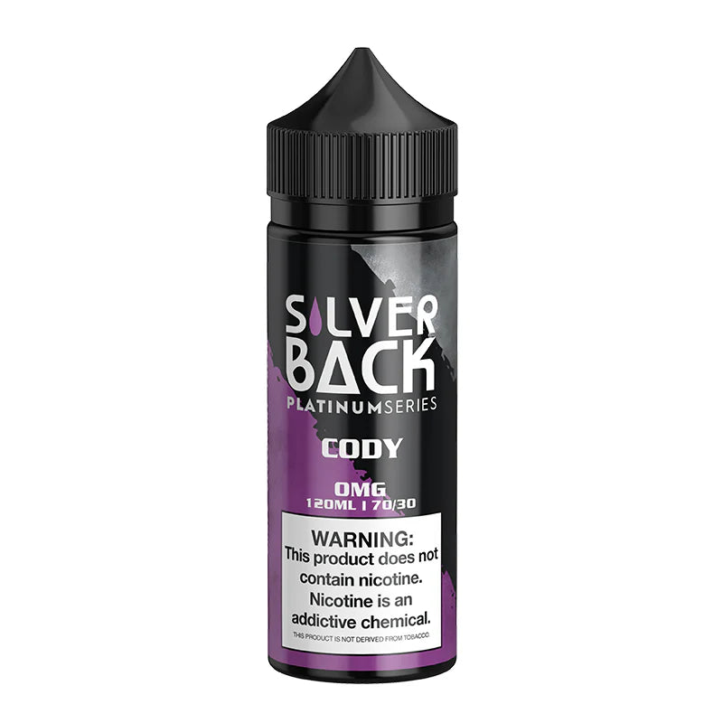 CODY E-Liquid by Silverback Juice Co – Grape, blueberry, and icy mint in a 120mL bottle.