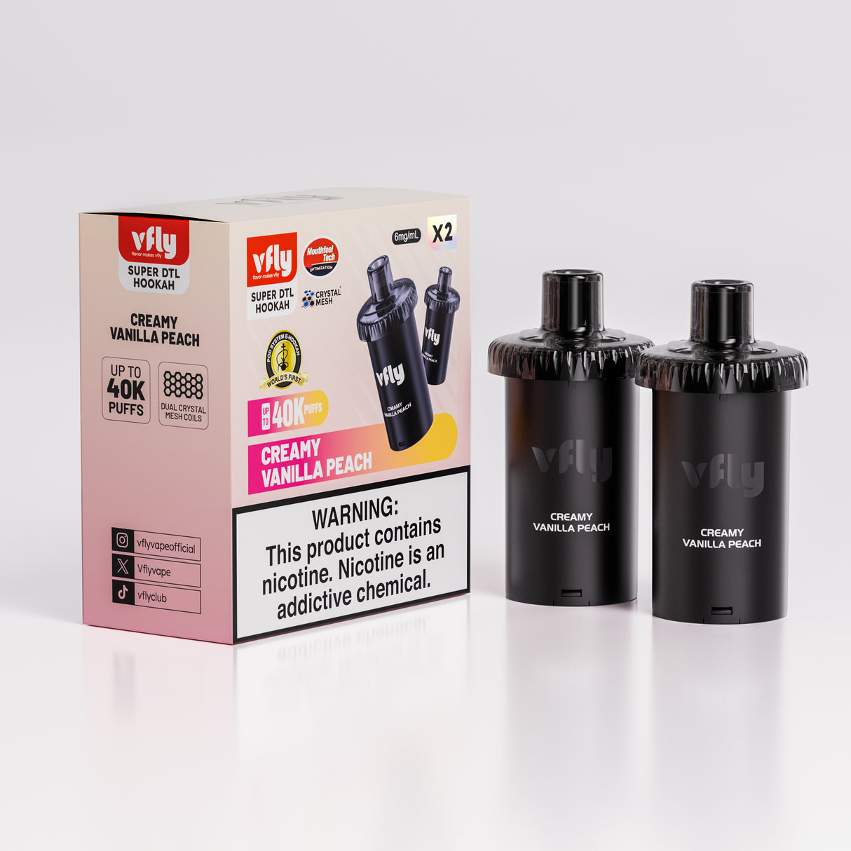 VFLY Super DTL Hookah 40K Disposable E-Hookah POD - 40000 Puffs (2 Count)