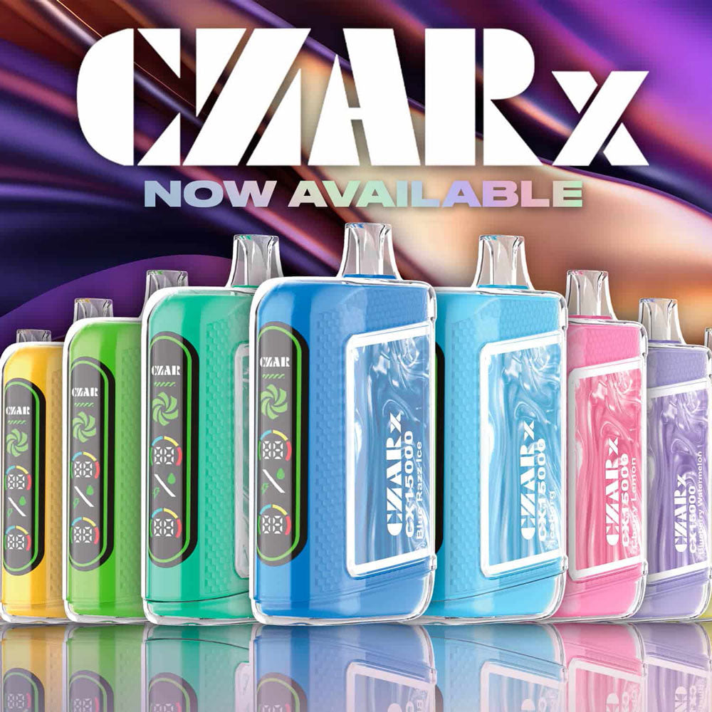 CZAR CX15000 Rechargeable Disposable – Dual-Mesh Coil, 17mL E-Liquid, 15,000 Puffs, LED Display, Adjustable Airflow.