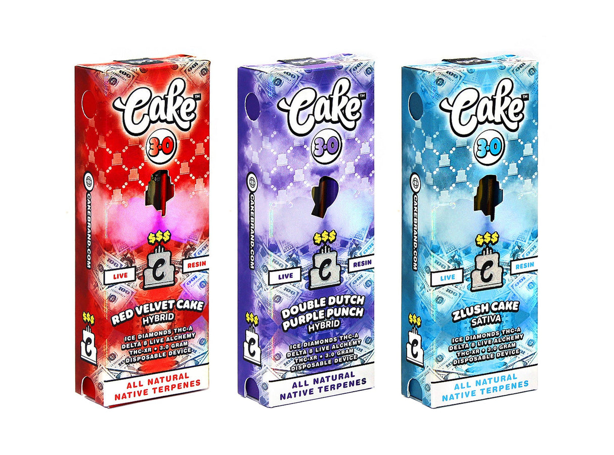 Cake 3.0 Money Line Ice Diamonds THC-A Delta 8 Live Alchemy THC-XR 3.0 Gram Disposable Device