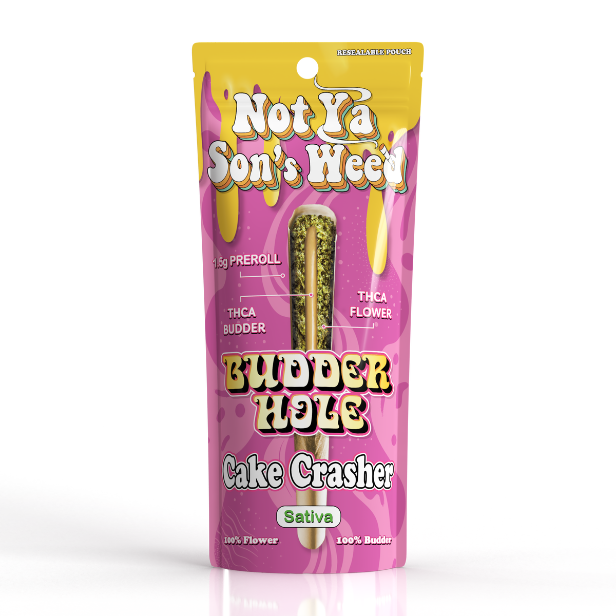 Not Ya Son's Weed Budderhole Pre-Rolls – THCA Infused, 1.5g x2