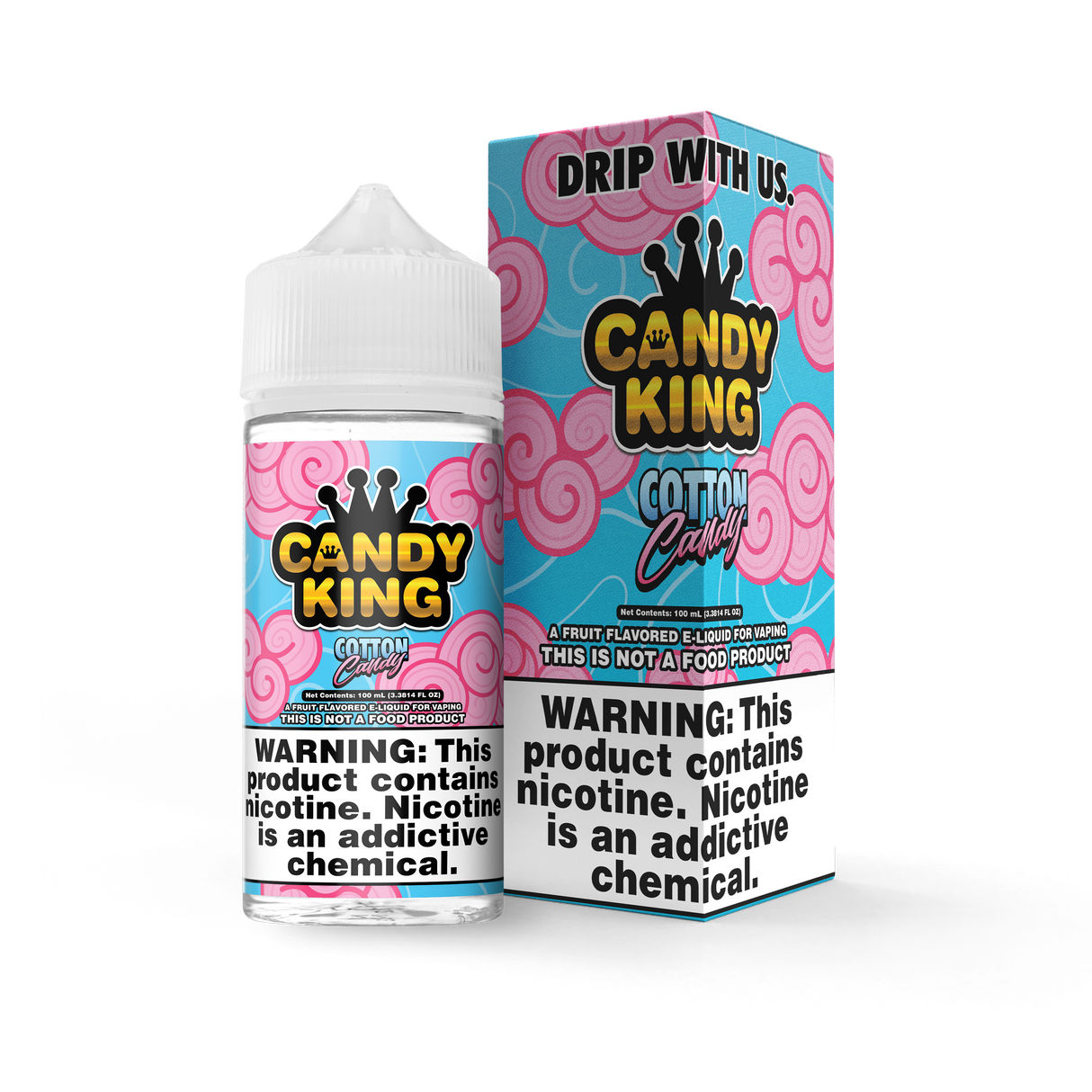 Candy King Cotton Candy 100ML E-Liquid – Sweet & Fluffy Fairground Flavor