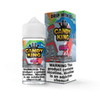 Candy King Gush 100mL e-liquid bottle featuring a vibrant blend of blueberry, raspberry, strawberry, green apple, and orange flavors.