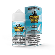 Candy King Jaws 100mL e-liquid bottle showcasing a sweet blueberry gummy and creamy vanilla flavor profile.
