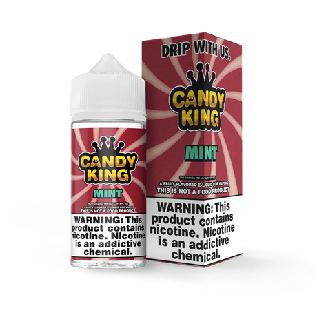 Candy King Mint 100mL e-liquid bottle featuring a crisp and refreshing mint flavor profile.