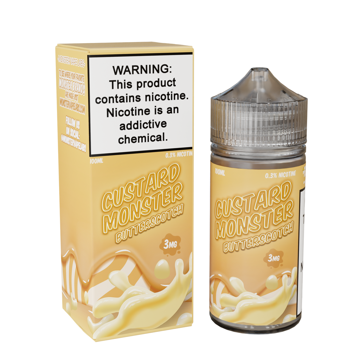 Custard Monster Butterscotch E-Liquid 100mL Bottle