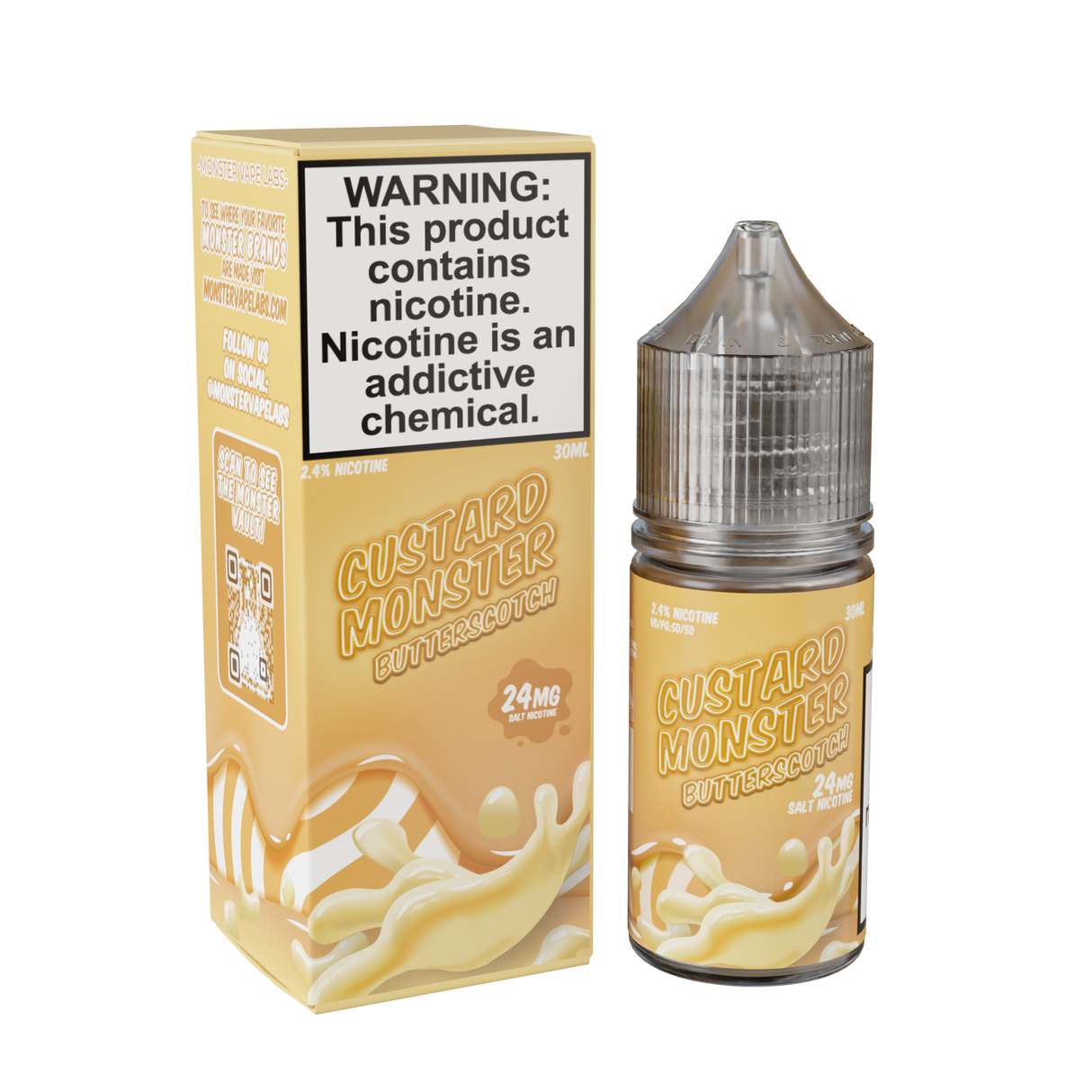 Custard Monster Salt – Butterscotch 30ML Bottle – Butterscotch Custard Nicotine Salt Vape Juice
