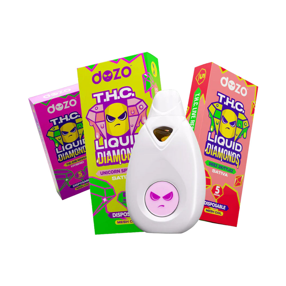 Dozo THC Liquid Diamonds 5G Disposable – 5000mg Rechargeable with Multi-Cannabinoid Live Resin Blend
