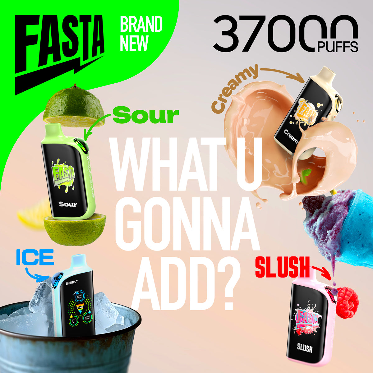 Fasta Burst Disposable Vape Fasta Burrst 35000 eCig Grape Berry Burst Pod  Salt Onyx Cloud X