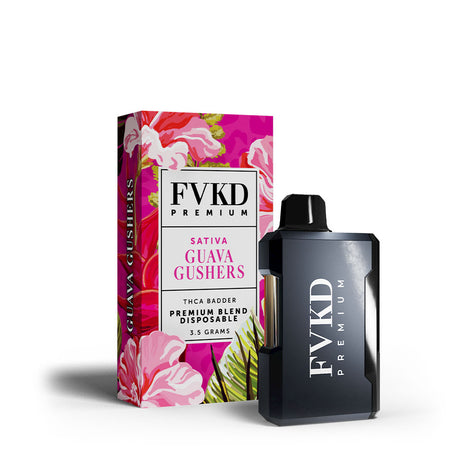 FVKD THCA Badder Disposable – 3.5g device with LED screen and USB-C charging.