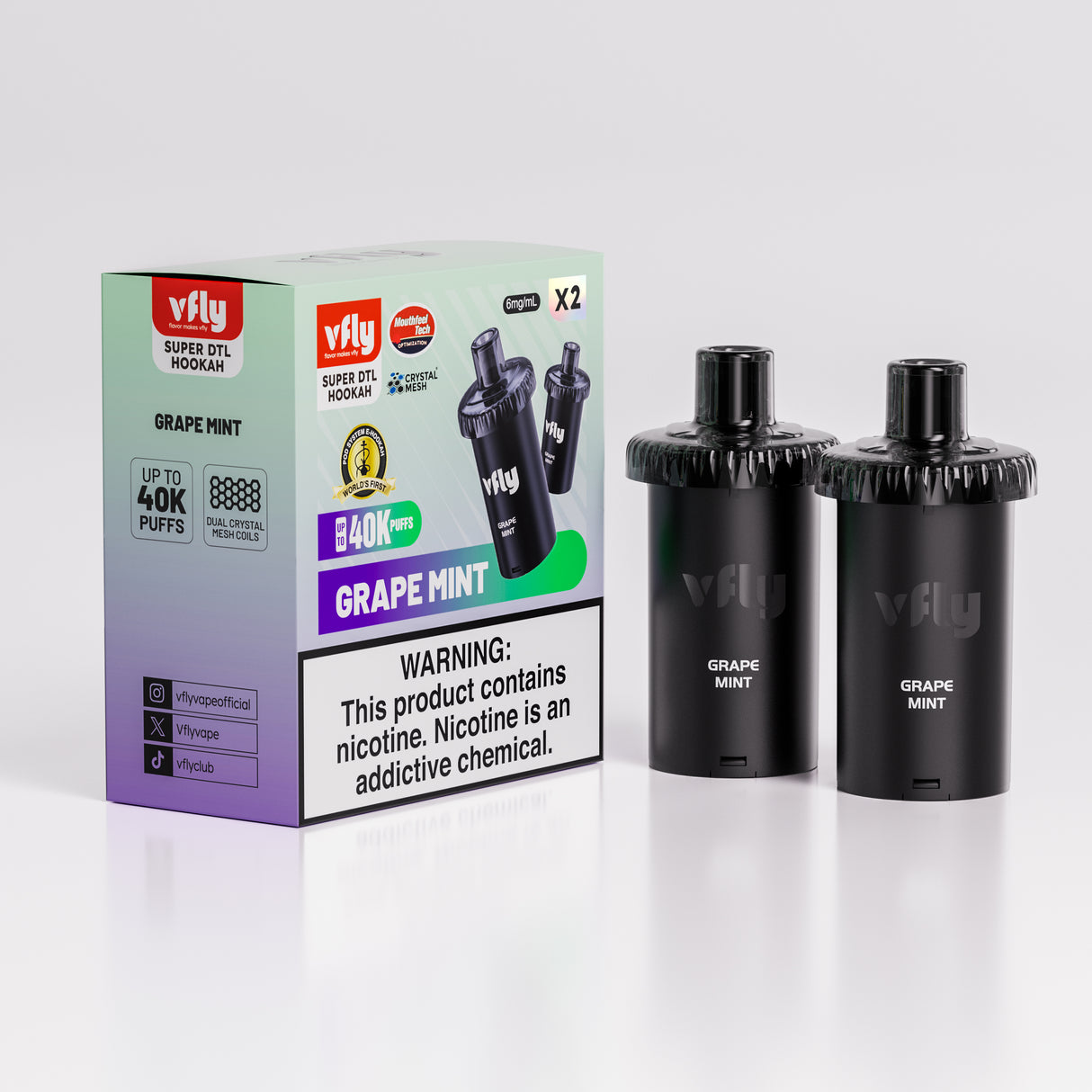 VFLY Super DTL Hookah 40K Disposable E-Hookah POD - 40000 Puffs (2 Count)