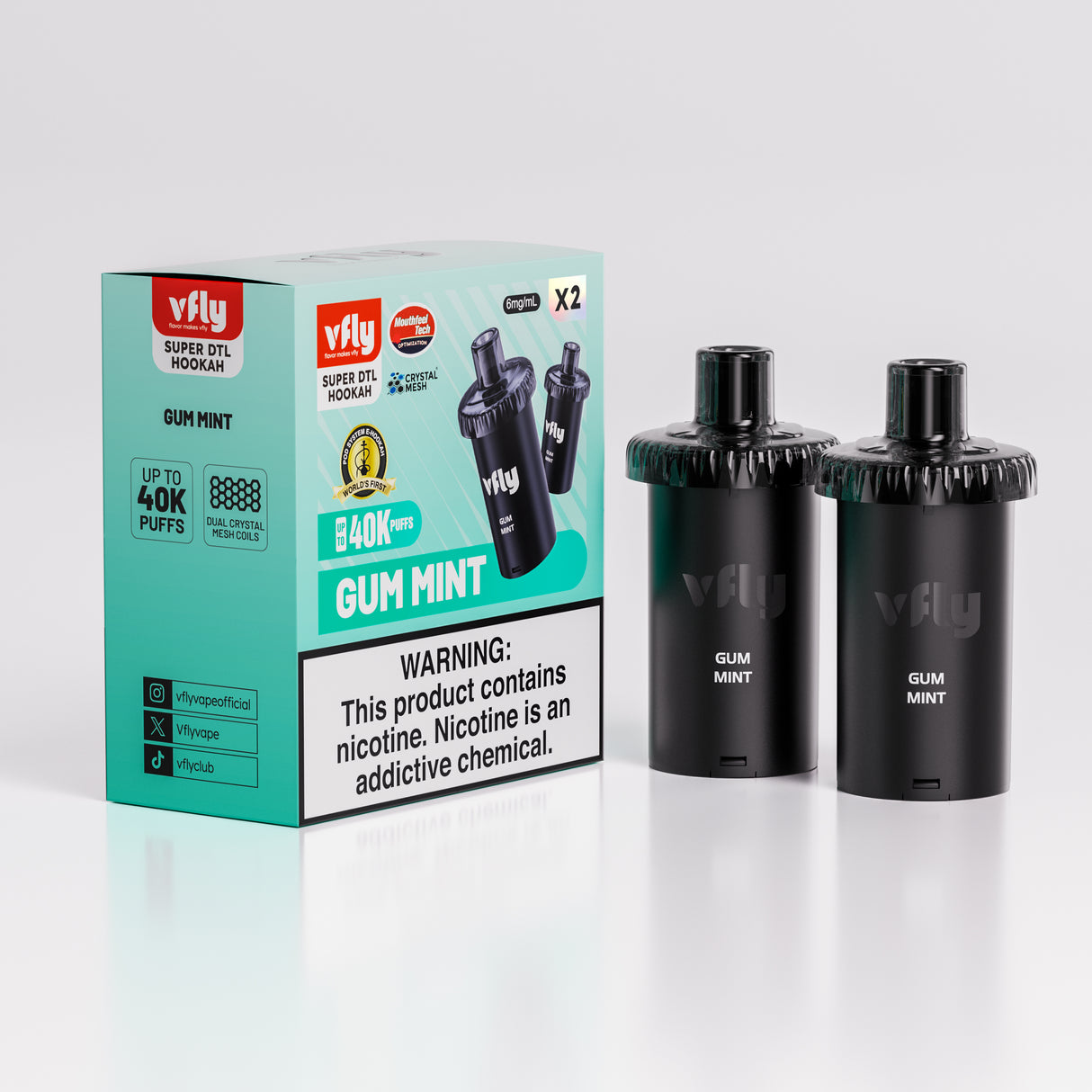 VFLY Super DTL Hookah 40K Disposable E-Hookah POD - 40000 Puffs (2 Count)