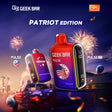 Geek Bar Pulse 15K Patriot Edition Disposable Device with American flag and fireworks display