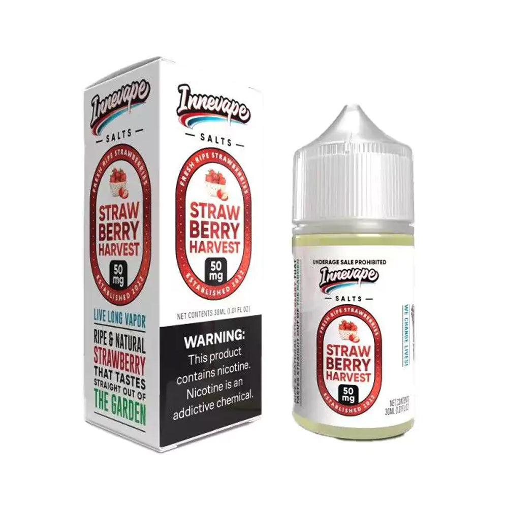 Innevape Salts Strawberry Harvest 30ML – Fresh Strawberry Nicotine Salt E-Liquid