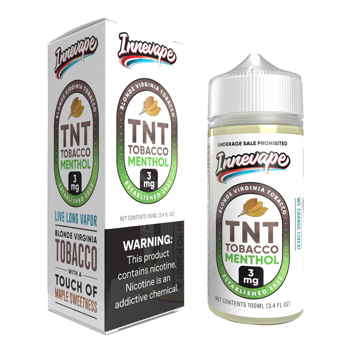 Innevape TNT Tobacco Menthol 100ML – Tobacco Maple Menthol Vape Juice