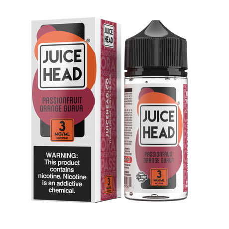 Juice Head Pineapple Guava 100mL e-liquid bottle featuring a tropical flavor blend of tangy pineapple and sweet guava.