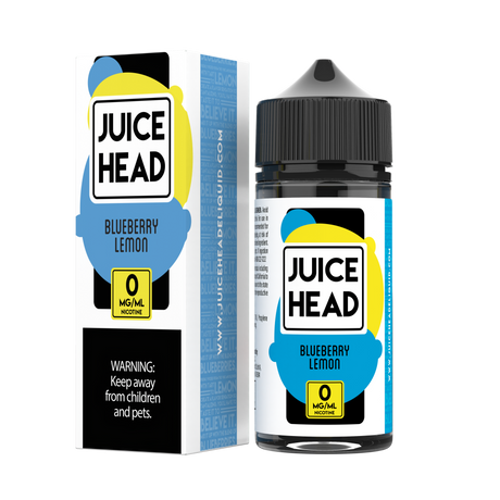 Juice Head Blueberry Lemon 100mL e-liquid bottle featuring a bold blend of sweet blueberries and tangy lemons.