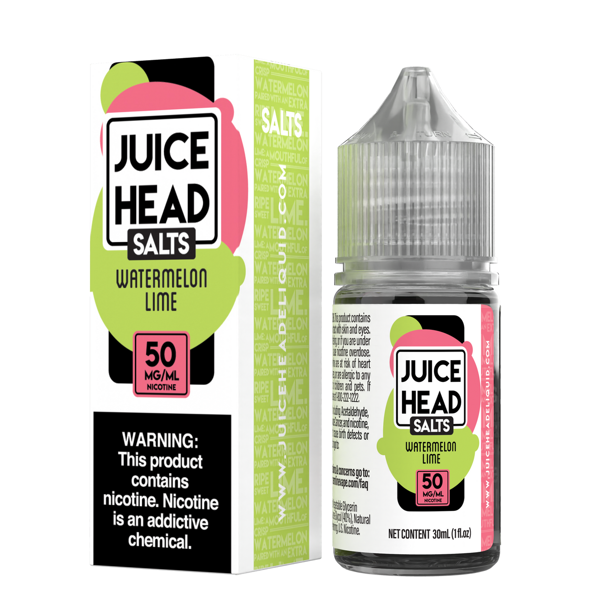 Juice Head Salts Watermelon Lime 30mL E-Liquid – Sweet Watermelon and Lime Blend