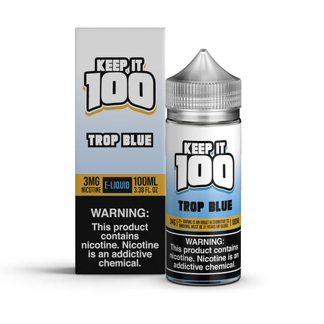 KEEP IT 100 Trop Blue E-Liquid – 100ML Bottle with Blue Razz & Tropical Fruit Blend