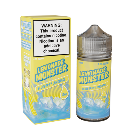 Lemonade Monster Blueberry Lemonade – 100mL e-liquid with blueberry and citrus flavors in a 75/25 VG/PG freebase formula.