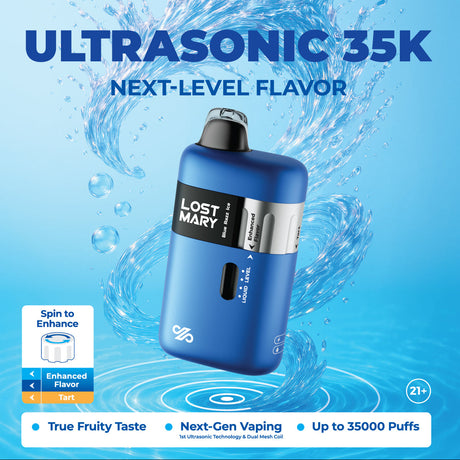 Lost Mary ULTRASONIC 35K Disposable – 35,000 Puff Device with Spinner Flavor Selector and USB-C Charging