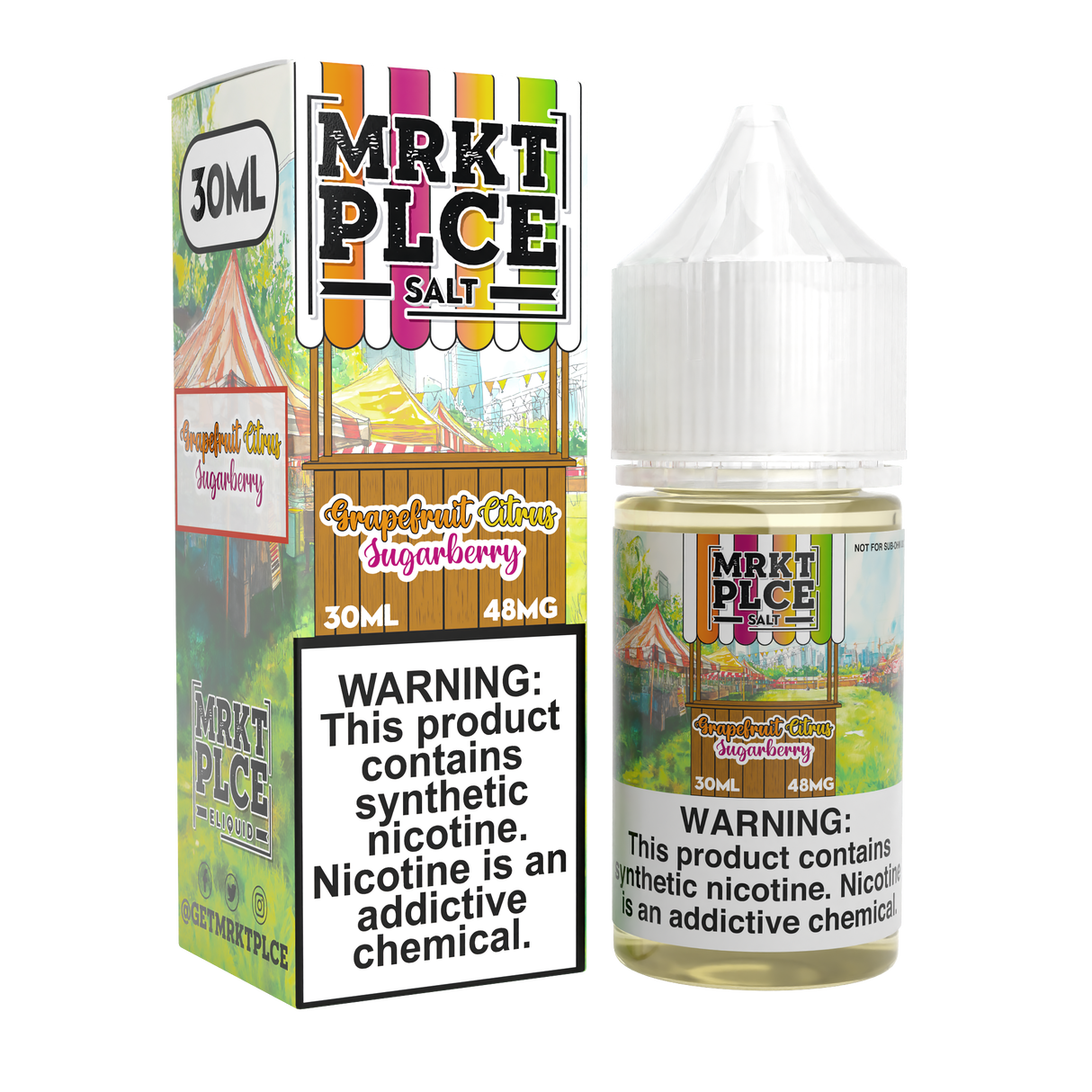 MRKTPLCE Grapefruit Citrus Sugarberry Nic Salt 30mL bottle with grapefruit, citrus, and sugarberry flavors.