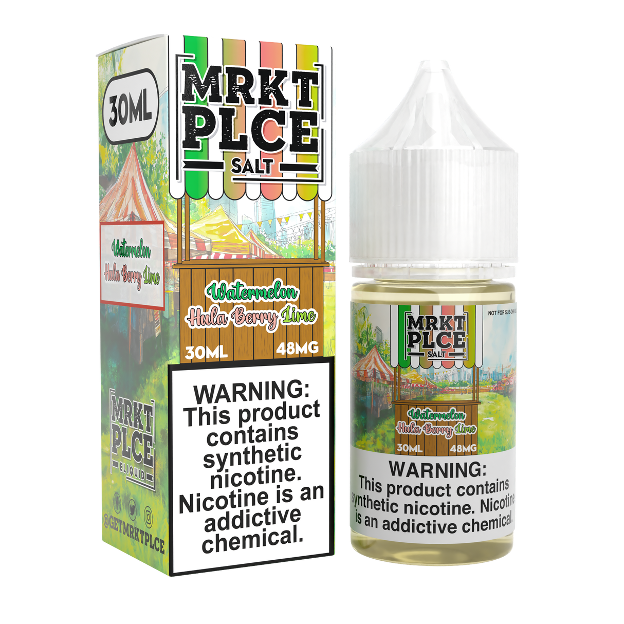MRKTPLCE Watermelon Hula Berry Lime Nic Salt 30mL bottle with watermelon, berry, and lime flavors.