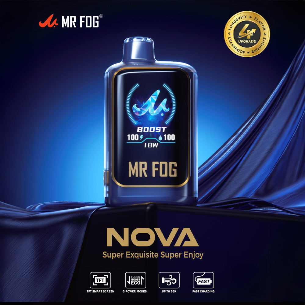 MR FOG NOVA 36K Disposable Device with color screen and 36,000 puff capacity.
