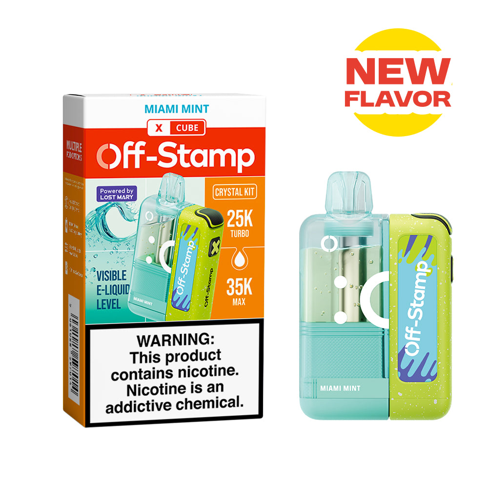 ⭐️TEXAS COMPLIANT ⭐️ | Off-Stamp X-CUBE "Crystal Cube" 35K Disposable KIT – 35,000 Puffs