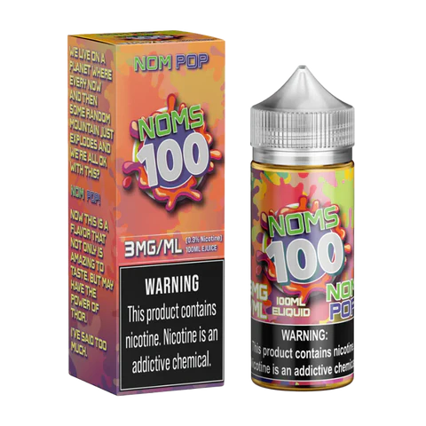 NOMS 100 Nom Pop 100ML Bottle – Cherry, Blue Raspberry, and Citrus Lime Flavor E-Liquid