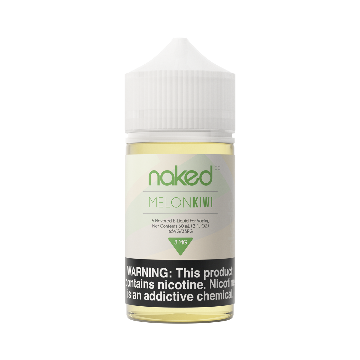 60ML Naked 100 Melon Kiwi e-liquid with honeydew, kiwi, and apple flavor in a unicorn bottle.
